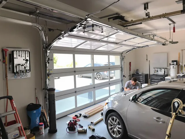Garage door noise reduction service by Brunswick Garage Door Repair in Brunswick